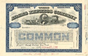 Adams Express Co. - Specimen Stock Certificate